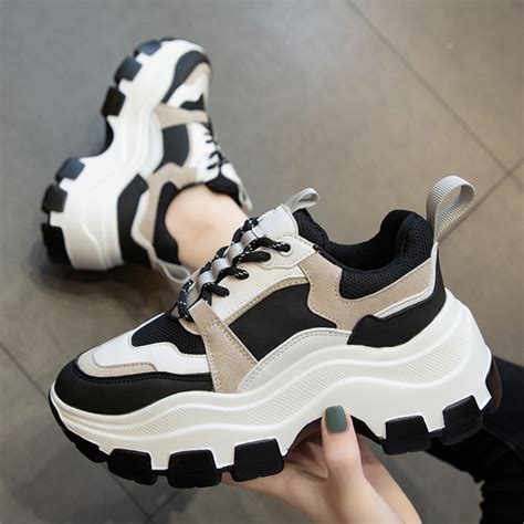 chunky comfortable sneakers.